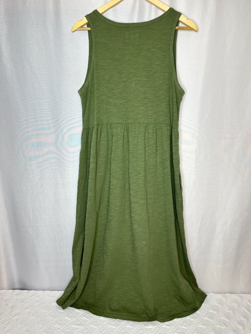 Pact Relaxed Slub Henley Tank Midi Dress, Size Medium Boho Nature Cottage Resort - Picture 2 of 8